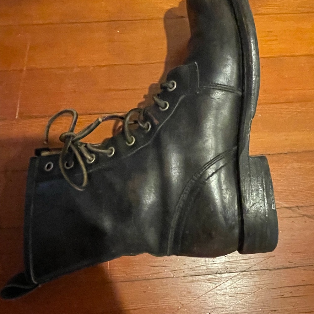 Black Frye Leather Combat Boots